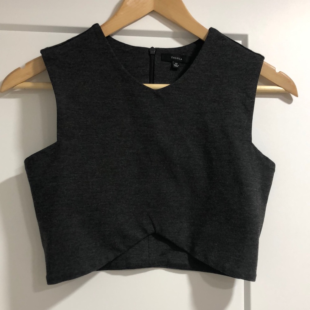 Aritzia Charcoal Gray Cropped Shell Top